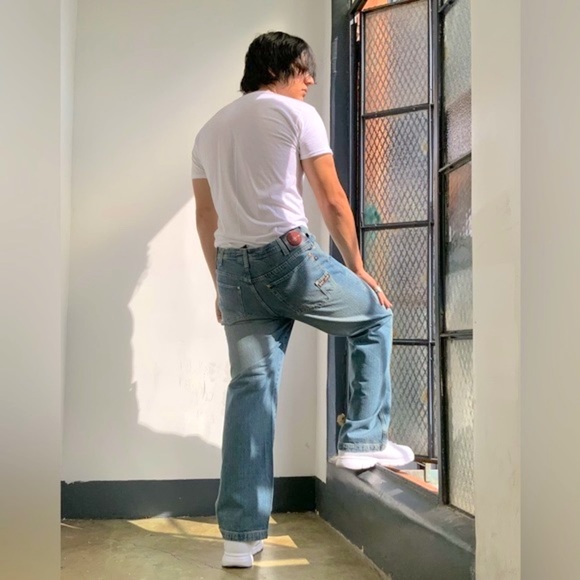 Men’s Def Jam Sandblast Blue Denim Pants - Picture 3 of 8